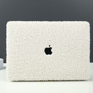 Plush White Leather MacBook Case, MacBook Pro 14 2021, MacBook M1 Pro 13, Air 13 Case MacBook Pro 16, MacBook 2021 Pro 15 Case
