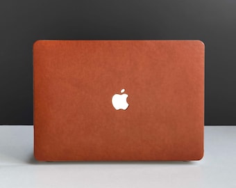 Saddle Brown Matte Leather MacBook Case, MacBook Pro 14 2021, MacBook M1 Pro 13, Air 13 Case MacBook Pro 16, MacBook 2021 Pro 15 Case