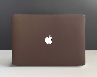 Deep Chocolate Brown Leather MacBook Case, MacBook Pro 14 2021, MacBook M1 Pro 13, Air 13 Case MacBook Pro 16, MacBook 2021 Pro 15 Case