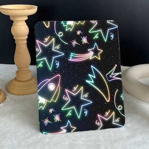 Neon Rocket Stars iPad case, New iPad Air 5 2022 iPad Pro 12.9&#39;&#39; 2021 iPad Mini 6 case iPad 9.7&quot;/ 10.2&quot;/ 10.9&quot;/ 11 inch Custom iPad