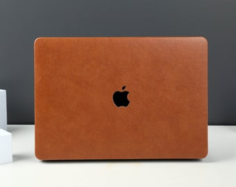 Clay Brown Leather MacBook Case, MacBook Pro 14 2021, MacBook M1 Pro 13, Air 13 Case MacBook Pro 16, MacBook 2021 Pro 15 Case