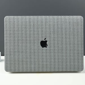 Charcoal Gray Weave Leather MacBook Case, MacBook Pro 14 2021, MacBook M1 Pro 13, Air 13 Case MacBook Pro 16, MacBook 2021 Pro 15 Case