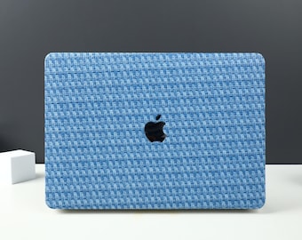 Deep Sky Blue Weave MacBook Case, MacBook Pro 14 2021, MacBook M1 Pro 13, Air 13 Case MacBook Pro 16, MacBook 2021 Pro 15 Case