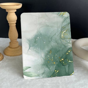 Green Water Dye iPad case, New iPad Air 5 2022 iPad Pro 12.9&#39;&#39; 2021 iPad Mini 6 case iPad 9.7&quot;/ 10.2&quot;/ 10.9&quot;/ 11 inch Custom iPad
