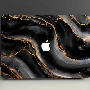 Black Marble Ripple Hard Cover MacBook Case, MacBook Pro 14 2021, MacBook M1 Pro 13, Air 13 Case MacBook Pro 16, 2021 Pro 15 Case