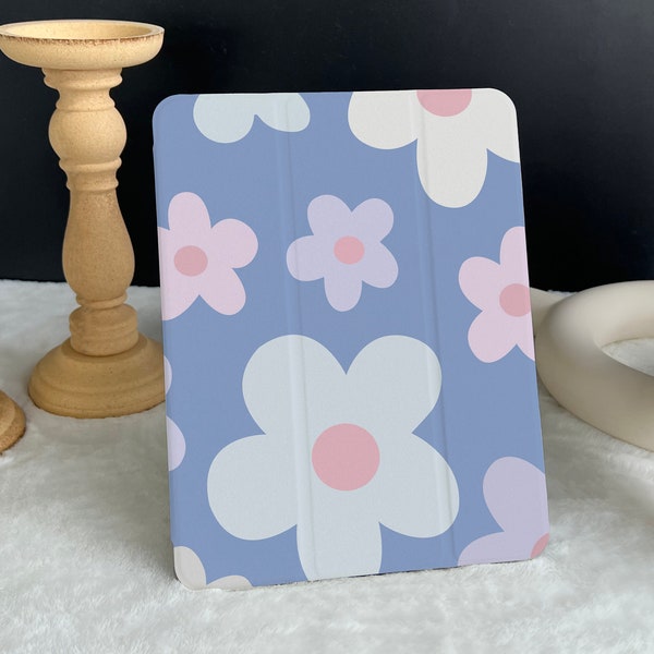 Lavendel Blumen Muster iPad Hülle, Neue iPad Air 5 2022 iPad Pro 12.9'' 2021 iPad Mini 6 Hülle iPad 9.7"/ 10.9"/ 11'' Custom iPad 9.7"/ 10.9"/ 11'' Custom iPad