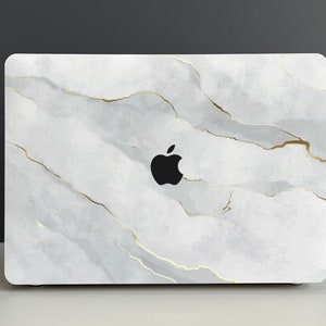 Gilded Grey Marble Eco Plastic Hard Cover MacBook Case, Pro 14 2021, MacBook M1 Pro 13, Air 13 Case MacBook Pro 16, MacBook 2021 Pro 15 Case