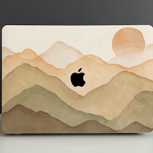 Retro Mountain Sunrise Hard Cover MacBook Case, MacBook Pro 14 2021, MacBook M1 Pro 13, Air 13 Case MacBook Pro 16, 2021 MacBook Pro 15 Case