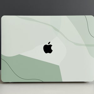 Minimalist Green Moranti Lines Hard Cover MacBook Case, MacBook Pro 14 2021, MacBook M1 Pro 13, Air 13 Case MacBook Pro 16, 2021 Pro 15 Case