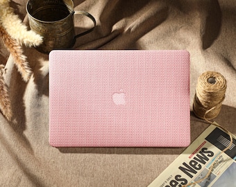 編み込みピンクレザー MacBook ケース、MacBook Pro 14 2021、MacBook M1 Pro 13、Air 13 ケース MacBook Pro 16、MacBook 2021 Pro 15 ケース