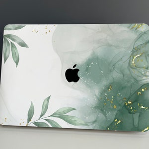 Green Water Dye Hard Cover MacBook Case, MacBook Pro 14 2021, MacBook M1 Pro 13, Air 13 Case MacBook Pro 16 MacBook Pro 15 Case