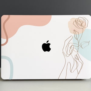 Line Rose Art Hard Cover MacBook Case, MacBook Pro 14 2021, MacBook M1 Pro 13, Air 13 Case MacBook Pro 16 MacBook 2021 Pro 15 Case
