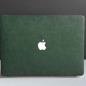 アーミーグリーンマットレザーMacBookケース、MacBook Pro 14 2021、MacBook M1 Pro 13、Air 13ケースMacBook Pro 16、MacBook 2021 Pro 15ケース