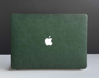 Army Green Matte Leather MacBook Case, MacBook Pro 14 2021, MacBook M1 Pro 13, Air 13 Case MacBook Pro 16, MacBook 2021 Pro 15 Case