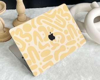 Navajo Yellow Abstract Art Hard Cover MacBook Case, MacBook Pro 14 2021, MacBook M1 Pro 13, Air 13 Case MacBook Pro 16, Mac 2021 Pro 15 Case