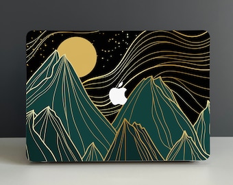 Mountain Peak Night Hard Cover MacBook Case, MacBook Pro 14 2021, MacBook M1 Pro 13, Air 13 Case MacBook Pro 16 MacBook Pro 15 Case
