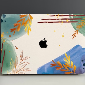 Watercolor Abstract Leaf Hard Cover MacBook Case, MacBook Pro 14 2021, MacBook M1 Pro 13, Air 13 Case MacBook Pro 16 MacBook 2021 Pro15 Case