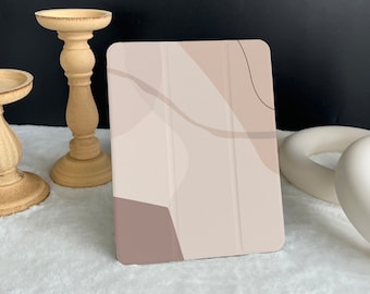 Minimalist Brown Moranti Lines iPad case, New iPad Air 5 2022 iPad Pro 12.9&#39;&#39; 2021 iPad Mini6 case iPad 9.7&quot;/ 10.2&quot;/ 10.9&quot;/ 11&#39;&#39; Custom iPad