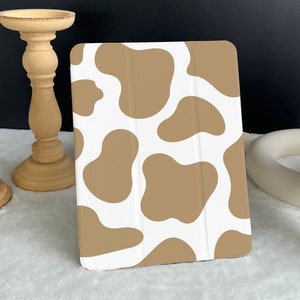 Brown Cow iPad case, New iPad Air 5 2022 iPad Pro 12.9&#39;&#39; 2021 iPad Mini 6 case iPad 9.7&quot;/ 10.2&quot;/ 10.9&quot;/ 11 inch Custom iPad