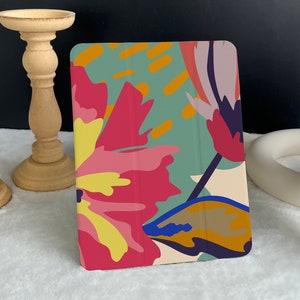 Abstract Flower Art Work iPad case, New iPad Air 5 2022 iPad Pro 12.9&#39;&#39; 2021 iPad Mini 6 case iPad 9.7&quot;/ 10.2&quot;/ 10.9&quot;/ 11 inch Custom iPad