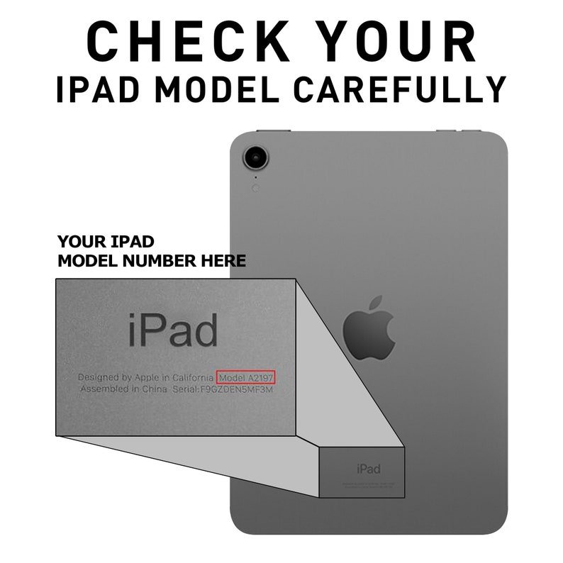 May include: A gray iPad with a white Apple logo on the back. The text "iPad" is printed on the back of the device. The text "Model A2197" is printed on the back of the device.