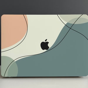 Green Abstract Line Hard Cover MacBook Case, MacBook Pro 14 2021, MacBook M1 Pro 13, Air 13 Case MacBook Pro 16 MacBook 2021 Pro 15 Case