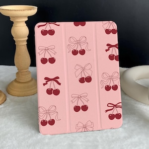 Cute cherry pattern iPad Case, New iPad Pro 11" 13"Case 2024 iPad 10.9" 10th Air 5/4th 2022 iPad Mini 6 iPad 12.9"/10.2"/11'' iPad Cover