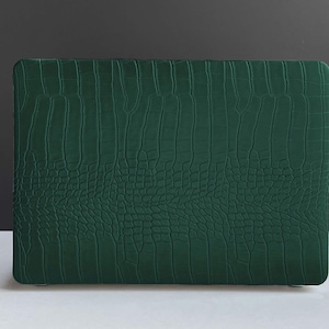 Dark Green Crocodile Pattern MacBook Case, MacBook Pro 14 2021, MacBook M1 Pro 13, Air 13 Case MacBook Pro 16, MacBook 2021 Pro 15 Case