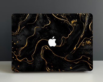 Lava Art Black Hard Cover MacBook Case, MacBook Pro 14 2021, MacBook M1 Pro 13, Air 13 Case MacBook Pro 16 MacBook Pro15 Case Custom MacBook