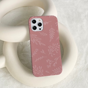 Pink Flora Calico iPhone 13 Personalized Cases for Apple iPhone 13 Pro Max iPhone 12 11 Pro Max iPhone 7plus 8plus X XS XR XSMax