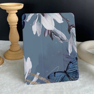Mangnolia Butterfly iPad case, New iPad Air 5 2022 iPad Pro 12.9&#39;&#39; 2021 iPad Mini 6 case iPad 9.7&quot;/ 10.2&quot;/ 10.9&quot;/ 11 inch Custom iPad
