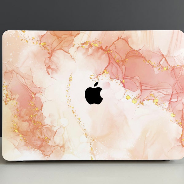 Marble Coral Hard Cover MacBook Hülle, MacBook Pro 14 2021, MacBook Pro 14 2021, MacBook M1 Pro 13, Air 13 Case MacBook Pro 16 MacBook 2021 Pro 15 Hülle