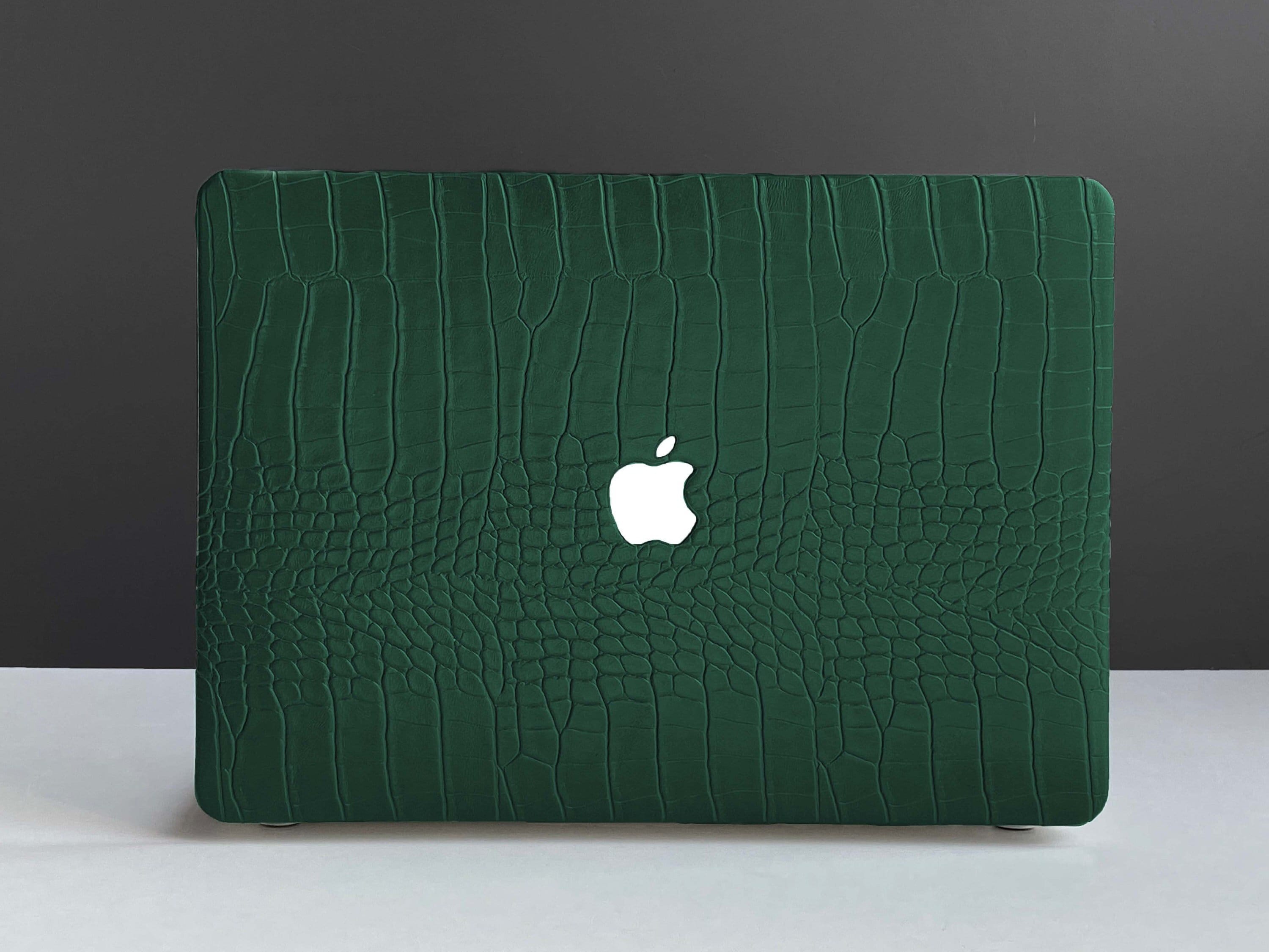 Dark Green Crocodile Pattern MacBook Case, MacBook Pro 14 2021, MacBook M1 Pro 13, Air 13 Case MacBook Pro 16, MacBook 2021 Pro 15 Case
