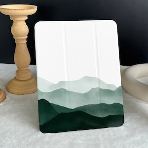 Gradient Mountain Watercolour iPad case, New iPad Air 5 2022 iPad Pro 12.9&#39;&#39; 2021 iPad Mini 6 case iPad 9.7&quot;/ 10.2&quot;/ 10.9&quot;/ 11&#39;&#39; Custom iPad