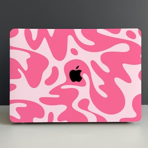 Pink Art Wave Stripes Hard Cover MacBook Case, MacBook Pro 16 Mac M1 M2 M3 A2337 A2681 A2338, MacBook Air 13/15 MacBook Pro 13/14/15 Cover