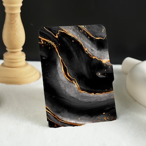 Black Marble Ripple Kindle Case, Personalised Folio Case Cover for Kindle Paperwhite 1/2/3/4, Kindle Paperwhite Case 10th 11th Generation