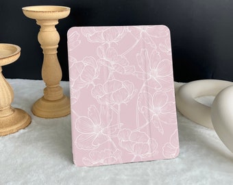 Étui pour iPad rose brillant Bloom, nouvel iPad Air 5 2022 iPad Pro 12,9 pouces 2021 iPad Mini 6 étui iPad 9,7 pouces/ 10,2 pouces/ 10,9 pouces/ 11 pouces iPad personnalisé