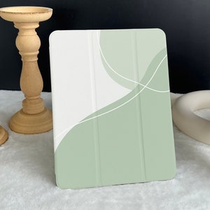 Matcha Abstract Line iPad case, New iPad Air 5 2022 iPad Pro 12.9&#39;&#39; 2021 iPad Mini 6 case iPad 9.7&quot;/ 10.2&quot;/ 10.9&quot;/ 11 inch Custom iPad