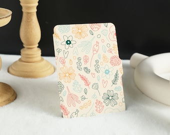 Funda para Kindle con dibujo de crayones de flores, funda personalizada tipo folio para Kindle Paperwhite 1/2/3/4, funda para Kindle Paperwhite de 10.ª y 11.ª generación