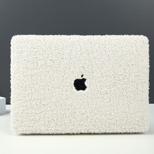 Plush White Leather MacBook Case, MacBook Pro 14 2021, MacBook M1 Pro 13, Air 13 Case MacBook Pro 16, MacBook 2026 Neo Case