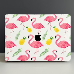 Pink Ostrich Hard Cover MacBook Case, MacBook Pro 16 Mac M1 M2 M3 A2337 A2681 A2338, MacBook Air 13/15 MacBook Pro 13/14/15 Cover