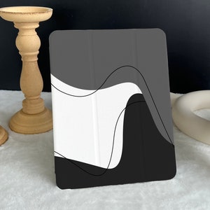 Line Abstract Curtain iPad case, New iPad Air 5 2022 iPad Pro 12.9&#39;&#39; 2021 iPad Mini 6 case iPad 9.7&quot;/ 10.2&quot;/ 10.9&quot;/ 11 inch Custom iPad