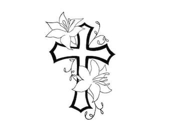 Cross with Roses