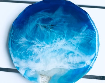 Epoxy resin ocean waves coaster