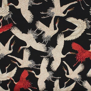 Tapestry Fabric Flying Cranes