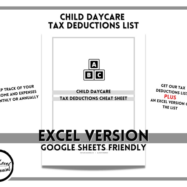 Daycare Tax Sheet Template Etsy