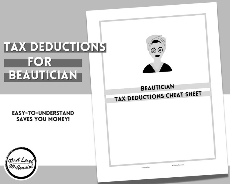 Beautician Business Owner Tax Cheat Sheet Deductible | Etsy