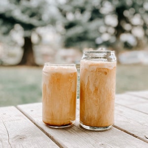 Customized Beer Glass Can, Glass Coffee Cup, Soda Glass Can, Glass Can, Iced Coffee Glass, Aesthetic Glass Beer Can, Beer Glass Cup