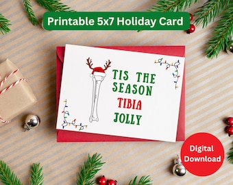 Funny Orthopedic Holiday Card, Doctor Christmas Pun (Digital Download)