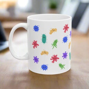 Cute Microbiology Mug, Funny Infectious Disease Doctor Gift, Microbiologist Coffee Cup, Lab Tech Gift, Science Teacher Mug, Medical Lab